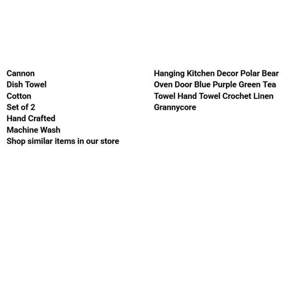 Cannon Dish Towel Cotton Hanging Kitchen Decor Polar Bear Oven Door Hand Crafted - Picture 2 of 7